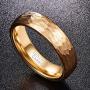 VAKKI 6mm Gold Tone Hammered Tungsten Carbide Ring Domed Wedding Band for Men Women Size 5-12
