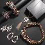 Yaomiao Leopard Print Jewelry Set Leopard Bracelet Faux Leather Dangle Earrings Long Tassel Pendant Necklace Headband Head Wrap Yaomiao Leopard Print Jewelry Set Leopard Bracelet Faux Leather Dangle Earrings Long Tassel Pendant Necklace Headband Head Wrap