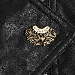 BELLA-Bee I Dissent Pins RBG Dissent Collar Brooch Pins Gold Pleated 2-4 PCS/Set Skirt Lapel Badge Pins Jewelry