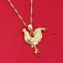 Women Jewelry 24k Gold Plated Animal Rooster Chicken Pendant Necklace Jewelry
