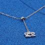 WUSUANED Intertwined Heart And Triangle Adoption Symbol Pendant Y Necklace Adoption Jewelry Gift For Stepmom Stepdaughter