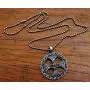 Medieval Norse Viking Jewelry Sunwheel Celtic Sun Wheel Shield Solar Cross Protection Amulet Pewter Mens Pendant Necklace Charm Wealth Travel Medallion Victory Talisman for men w Silver Ball Chain