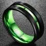 NUNCAD 8mm Black Tungsten Rings for Men Women Red/Green Groove Wedding Bands Beveled Edges Comfort Fit Size 6-16 NUNCAD 8mm Black Tungsten Rings for Men Women Red/Green Groove Wedding Bands Beveled Edges Comfort Fit Size 6-16