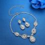 mecresh Bridal Teardrop Jewelry Sets, Crystal Wedding Necklace Earrings Sets Jewelry Engagement