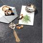 LOYALLOOK 4Set Leopard Jewelry Set Leopard Bracelet Acrylic Hoop Earring Statement Leopard Long Tassel Pendant Necklace for Women