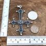 Gothic Jewelry Upside down inverted St Peter Cross Black Punk Rock Biker Heavy-Metal Fashion Satanic Protection Amulet Pewter Mens pendant necklace Charm for men women unisex w Silver Ball Chain