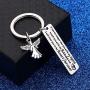 WUSUANED Memorial Keychain I Can No Longer See You with My Eyes But I Will Feel in My Heart Forever Loving Memory Jewelry Dad Mom Sympathy Gift