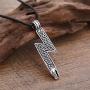 My Shape Vintage Celtic Knot Pendant with Wolf Heads Runic Gothic Amulet Necklace
