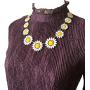 Peony.T Womens Daisy Flower Necklace Gold Chain Collar Necklace Earring Stud Set Mum Gift Jewelry Set