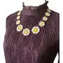Peony.T Womens Daisy Flower Necklace Gold Chain Collar Necklace Earring Stud Set Mum Gift Jewelry Set Peony.T Womens Daisy Flower Necklace Gold Chain Collar Necklace Earring Stud Set Mum Gift Jewelry Set