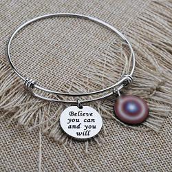 BAUNA Captain America Bracelet Comic American Hero Jewelry with Shield Pendant Believe You Can and You Will Superhero Gift Avenger Fan Gift