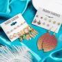 MTSCE 24-36 Pc Fashion Earrings Sets, Bohemian Hoop Earrings Set Tassel Acrylic Drop Dangle Earring for Women Girls