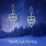 Evil Eye Earrings Sterling Silver Heart Evil Eye Dangle Earrings Cubic Zirconia Evil Eye Jewelry Gifts for Women Wife