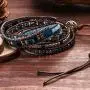 IUNIQUEEN Boho 5 Wraps Handmade Beaded Statement Stainless Steel Box Chain Bracelet Jewelry Collection for Men and Women (Trendy)