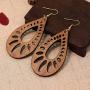Wovanoo Wood Teardrop Earrings 2 Pairs Natural Wooden Dangle Earrings Gifts for Women Girls