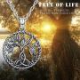 Aniu Tree of Life Necklace, Celtic Family Tree Pendant for Women, Sterling Silver Jewelry Gift - Oxidized Special Effect