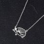 MIXIA Stainless Steel Unique Origami Hedgehog Pendant Necklace for Women Cute Animal Charm Choker Jewelry