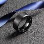 Luxffield Basic 6mm 8mm Men Wedding Black/ Silver/ Rose Gold Tungsten Ring, Couple Promise Wedding Band, Matte Finish Beveled Polished Edge Comfort Fit, Size 7.5 to 13