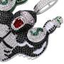 KMASAL Jewelry Hip Hop Cartoon Iced Out Ape Hold Money Bag Big Pendant Chain Pave Colorful CZ Diamond Stone 18K Gold Plated Necklace with 24 Inch Stainless Rope Chain for Men Women