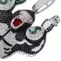 KMASAL Jewelry Hip Hop Cartoon Iced Out Ape Hold Money Bag Big Pendant Chain Pave Colorful CZ Diamond Stone 18K Gold Plated Necklace with 24 Inch Stainless Rope Chain for Men Women