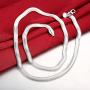 SUNKOOL Men Women 925 Sterling Silver Plated Flat Snake Chain Necklace Fashion Jewelry Christmas Necklaces Gift