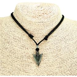 BlueRica Metal Arrowhead Pendant on Adjustable Cord Necklace