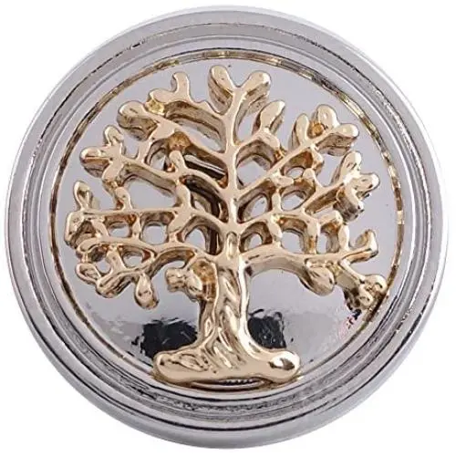 Interchangeable Snap Jewelry 18-20mm Tree of Life in Silver & Gold My Prime Gifts