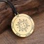 fishhook Key of Solomon The Second Pentacle of Jupiter for Glory,Riches,Tranquility of Mind Necklace