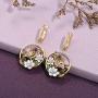 Santuzza Sparrow Gold Plating Drop Earrings Authentic 925 Sterling Silver Gold Color Delicate Flower Handmade Enamel Dangle Earring Jewelry For Women