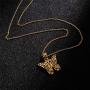 kelistom 14K Gold/18K Gold Plated Hollow Butterfly Pendant Necklace for Women Men Girls Boys, 2” Extension