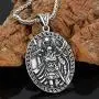 GuoShuang Nordic Viking Amulet Odin face Wolf Geri Freki Raven Amulet Stainless Steel Necklace with Valknut Rune Gift Bag GuoShuang Nordic Viking Amulet Odin face Wolf Geri Freki Raven Amulet Stainless Steel Necklace with Valknut Rune Gift Bag