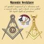 FaithHeart Masonic Necklace for Men, Freemason Compass Symbol Stainless Steel or 18K Gold Plated Free and Accepted Masons Pendant Jewelry with Gift Packaging