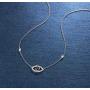 FANCIME Sterling Silver Evil Eye Necklace Evil Eye Bracelet Cubic Zirconia Simulated Diamond Pendant Necklace Yom Kippur Gifts Danity Fine Jewelry for Women Girls