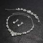 LOYALLOOK Rhinestone Crystal Bridal Costume Jewerry Set for Women Bridesmaid Gifts Floral Teardrop Bridal Necklace Earrings Bracelets Set for Wedding