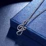 beautlace Letter Necklaces 925 Sterling Silver Initial Alphabet Name Pendant Necklace with Cubic Zirconia/Mystic Rainbow Topaz/Musical Note Jewelry for Men and Women
