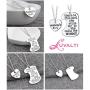 Luvalti Mother Daughter Necklace Set - ''Mommy’s Girl'' Pendant Charm, Stainless Steel Heart Pendant Necklaces Design, Mothers Day Jewelry Birthday Gift for Women, Free Premium Black Velvet Pouch Bag