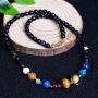eMeition Miniverse Bracelet, Miniverse Solar System Bracelet Men Women Natural Stone Planets Galaxy The Eight Planets Guardian Star Saturn Girls Boys Handmade Bracelets