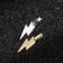 JINAO Hip Hop Lightning Bolt Design Pendant 18k Gold Plated Iced Out CZ Pendant Necklace with Micropave Simulated Diamond for Men Women