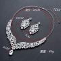Hapibuy Crystal Bridal Wedding Necklace and Earrings Jewelry Set For Women and Brides