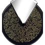 I Love You Necklace 24k Gold Inscribed in 120 Languages in Miniature Text on Spinning Round Black Onyx Gemstone Pendant and Black Crystal Heart Drop Earrings Jewelry Set for Women, 18'' Rolo Chain
