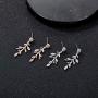 SWEETV Cubic Zirconia Wedding Drop Earrings for Brides Bridesmaid Gifts, Crystal Vine Leaf Bridal Earrings for Women