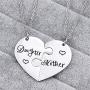 MZC Jewelry Matching Mother Daughter Necklace Set of 2 Heart Neckalce for Mother Mom Gift