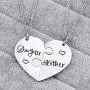 MZC Jewelry Matching Mother Daughter Necklace Set of 2 Heart Neckalce for Mother Mom Gift