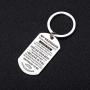 Meaningful dog tag keychain rings for boy and men,to my grandson from grandma silver plated plated Stainless steel keychain Inspirational Gifts for grandson Jewelry