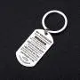 Meaningful dog tag keychain rings for boy and men,to my grandson from grandma silver plated plated Stainless steel keychain Inspirational Gifts for grandson Jewelry
