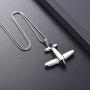 memorial jewelry Birthstone Personalized Airplane Mens Cremation Ashes Jewelry Initial Necklace