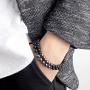 Joan Nunu Charm Bracelet for Men Women Black Mantra Prayer Beads