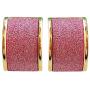 Navachi 18k Gold Plated Square Rainbow Multicolor Glitter Omega Back Earrings