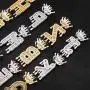 HECHUANG Initial Letter Pendant Necklace Women Simulated Diamond Name Chain Necklace Gold Silver Rope Chain HECHUANG Initial Letter Pendant Necklace Women Simulated Diamond Name Chain Necklace Gold Silver Rope Chain