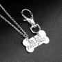 MJartoria Best Friends Necklaces-Dog Bone BFF Necklace for 2 Friendship Necklace + Keychain Jewelry Birthday Gifts Set (Silver)